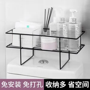 Wrought Iron Storage Rack Over The Toilet Bathroom Space Saver Metal Towel Storage Shelf thumbnail-3