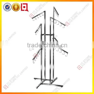 Chrome Finish Metal Bag Display Rack With Hooks thumbnail-3