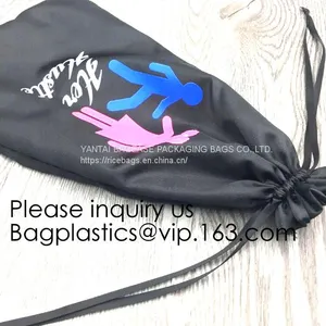 Customized Satin Hair Bag,Small Recyclable Gift Bag,Double Satin Drawstring Bag,Luxury Shinny Cream Satin Pouch With Ribbon thumbnail-4