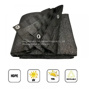 70% Black Shade Cloth With Grommets, Greenhouse Garden Shade Cover Plant Shades From Sun thumbnail-3