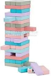 54 Pieces Classic Building Blocks Stacking Tumbling Tower for Children Family Fun Game thumbnail-2