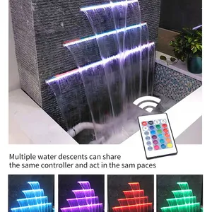 Swimming Pool Waterfall Wall Water Fountain Decoration Sheer Acrylic thumbnail-5