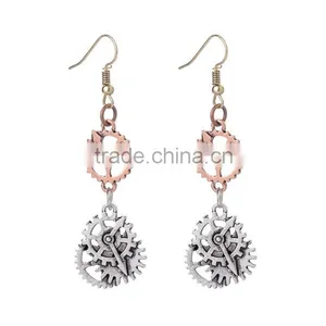 2016 New Arrival Wheel Gear Vintage Dangle Earrings Steampunk Woman Earring thumbnail-2