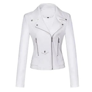 Spring Women's Vintage Black Casual Fashion Stylish Custom Motorcycle Jacket for Women thumbnail-3