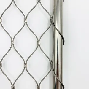 Wholesale Price for 50*92mm Diagonal Size Stainless Steel Wire Rope Ferrule Mesh for Safety Nets and Zoo thumbnail-6