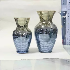 Mosaic Vase Glass Container Jar thumbnail-1
