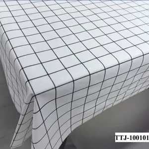 Classic Plaid Decorative Home Kitchen Tablecloth Liquid Repellent and Stain Resistant Plastic Table Cloth thumbnail-4