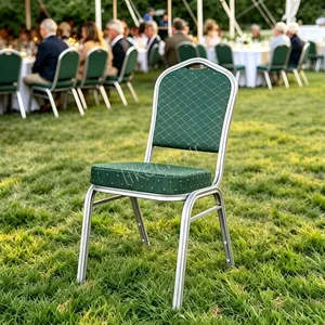 Heavy Duty Stackable Metal Frame Full Welding Fabric Cover 250kg Capacity SGS TUV Certified Banquet Chairs thumbnail-1