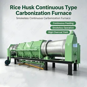 Rice Husk Continuous Type Carbonization Furnace Smokeless Continuous Carbonization Furnace Walnut Charcoal Furnace EPC thumbnail-1
