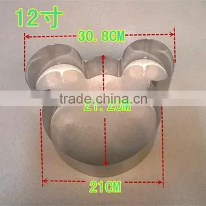 2015 New Design Hot Sale Mickey Mouse Shaped Stainless Steel Cake Mould thumbnail-3