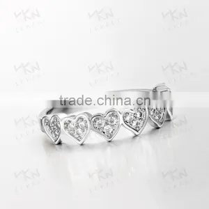 2015 New Arrival Gold Plated Fashion Diamond Heart Shaped Ring Designs for Girls thumbnail-6