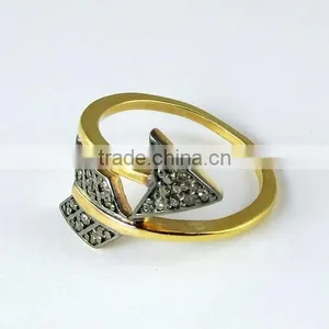 Classy Arrow Design !! Diamond 925 Sterling Silver Ring, Handmade Silver Jewellery, Silver Jewellery India thumbnail-4