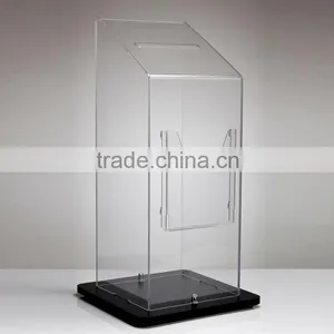Modern Design Clear Acrylic Floorstanding Suggestion Box/Ballot Box/Donation Box thumbnail-1