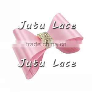 7cm Satin Rhinestone Hair Bow/ Baby Headband Accessories/ Glitter Bowknot With Diamond Ribbon thumbnail-2