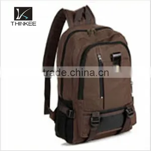Canvas School Laptop Backpack Simple Light Travelling Backpack thumbnail-3