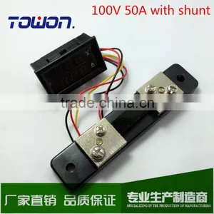 Dual LED Digital Voltmeter Ammeter Amp Volt Meter + Current Shunt DC 100V 50A thumbnail-3
