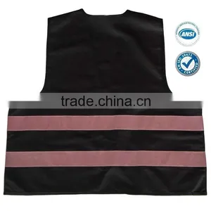 Black Safety Vest With Colourful Refective Tape thumbnail-2