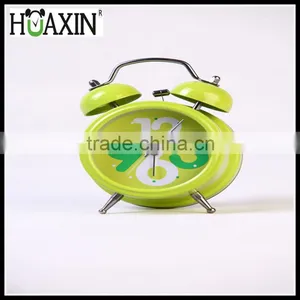 Mini Quartz Analog Twin Bell Alarm Clock With Metal Green Casting/office Alarm Clock thumbnail-1