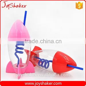 Reusable Creative Joyshaker Rocket Water Bottle, Plastic Cup With Straw For Kids Quality Choice thumbnail-3
