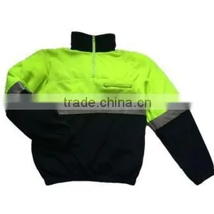 Bi-color Polar Fleece Coats With Reflective Tape thumbnail-1