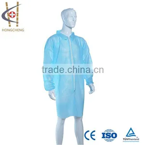 Comfortable One-off Safety PP+PE Lab Coat With Zipper thumbnail-1