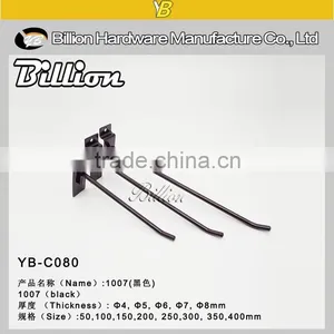 High Quality Metal Chrome Slatwall Steel Wire Hook for Display Board Supermarket Hanging Hook thumbnail-2