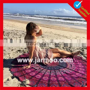 Inexpensive Custom Design Hot Sell Cotton Round Beach Towel Supplier's Choice thumbnail-4