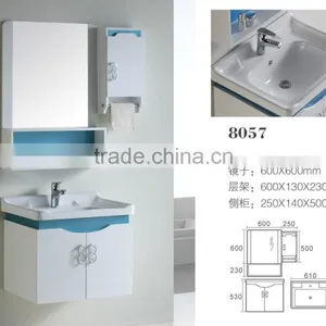 8057 Ceramic Counter Top Cabinet Basin Thin Edge Basin Bathroom Sink PVC Vanity thumbnail-1