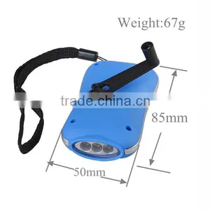 3 LED Light Small Blue Flat Plastic Dynamo Flashlight for Promotion thumbnail-2
