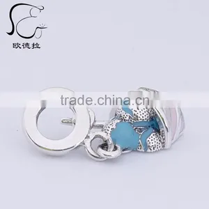 Pink Enamel Winnower Wish Bead Bracelet With Charm thumbnail-1