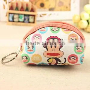Girls Cute Digital Printing Cartoon Soft PU Zipper Card Key Coin Purse thumbnail-4