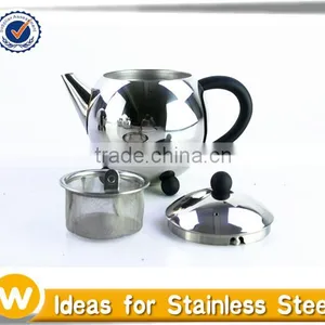 High Quality Mirror Finished Single Wall Stainless Steel Tea Pot thumbnail-1