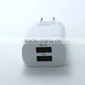 5V 2.1A +1A Universal Travel USB Charger Adapter Wall Charger Portable EU UK Plug Mobile Phone Smart Charger thumbnail-1