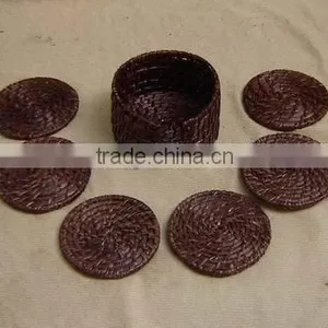Rattan Weaving Box and Coasters thumbnail-1