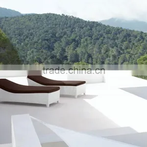 Wicker Rattan Sun Lounger Aluminium Frame With Power Coated thumbnail-1