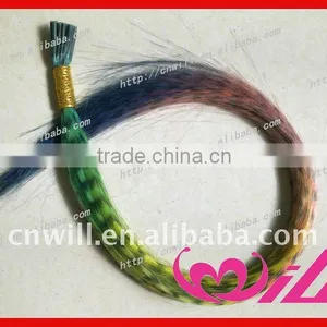 Rainbow Color Ombre Hair Extension Color Synthetic Hair Feathers Wholesale thumbnail-1