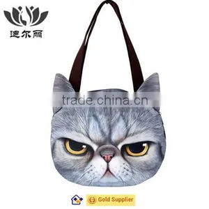 3d Cat Face Tote Bags thumbnail-1