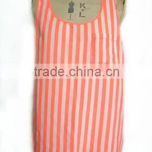 Sleeveless Neon Printing Chiffon Ladies Tank Top thumbnail-1