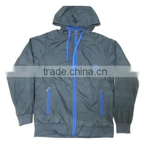Men 100% Nylon Spring Hoody Jacket Stock thumbnail-1