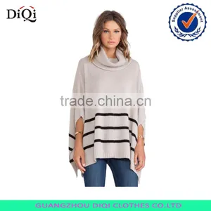 Ladies Striped Turtleneck Pullover Sweater thumbnail-1