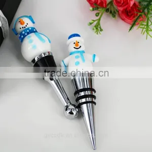 Christmas Snowman Handcraft Murano Glass Wine Stoppers for Christmas Decoration thumbnail-1