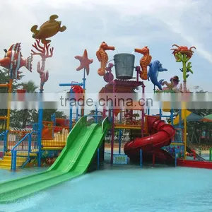 2016 Hot Sale Interactive Familiy Aqua House Jungle Kiosk Amusement Park Slide for Sale thumbnail-2