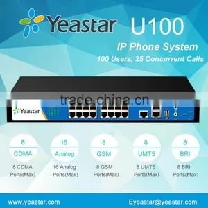 100 Users Asterisk IP PBX System With 1 U Rack thumbnail-1