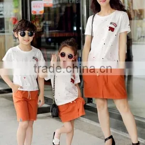 Wholesale Best Selling Orange Dress Boy Girl Mum Orange Dress thumbnail-6