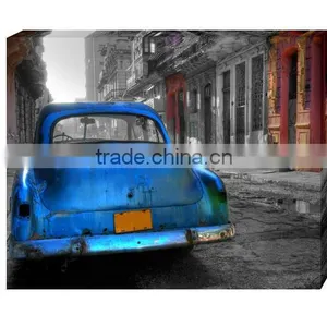 Old House and Car Cheap Canvas Wallpaper thumbnail-1