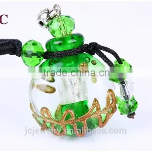 Glass Aromatherapy Essential Oil Diffusing Pendant Necklace Jewelry Wholesale thumbnail-5