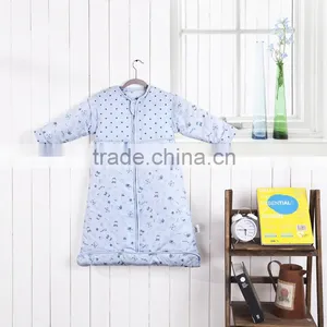 Cotton Baby Child Anti Kicking Sleeping Bag Detachable Sleeve and Detachable Fillings Quilt for Four Seasons Blue Style thumbnail-1