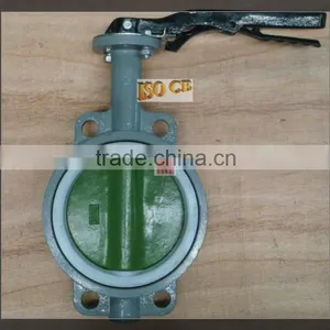 DN40-DN600 PN1.0/1.6 Wafer Butterfly Valve Coated PTFE thumbnail-1