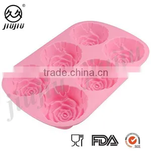 Rose Shape Silicone Ice Cube Tray/cake,choclate,baking Mold thumbnail-1
