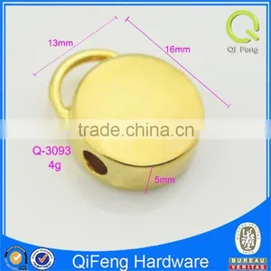 Q-3093 Zippers Manufacturer Custom Shiny Gold Round Engrave Puller thumbnail-3
